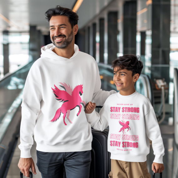 Matching Family Wearl Hoodies Attract Abundance and Positivity for Father and Child