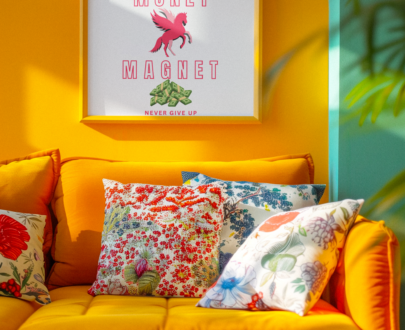 Wearl I Am a Money Magnet Framed Wall Art Wealth and Positivity Decor with Pegasus for Inspiration