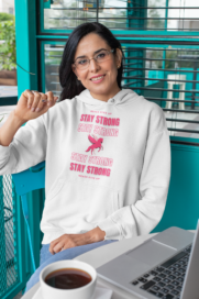 Stay Strong Hoodie Empowering Wearl Pegasus Design Motivational Never Give Up